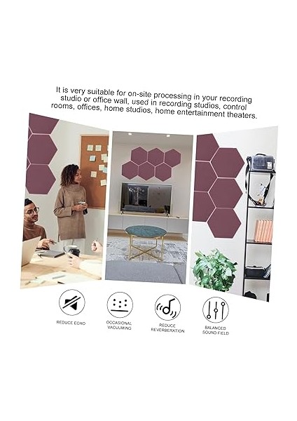 6 Adet Altıgen Akustik Mat - Ev Için Yalıtım Levhası fırsatları