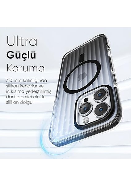 iPhone 15 Pro Max Için Elite Serisi Magsafe ile Uyumlu Arkası Yarı Saydam Parmak Izi Tutmayan ve Çizilmeyen Polikarbonat Kenarları Yumuşak Silikon Kılıf (Siyah, 15 Pro Max) modelleri
