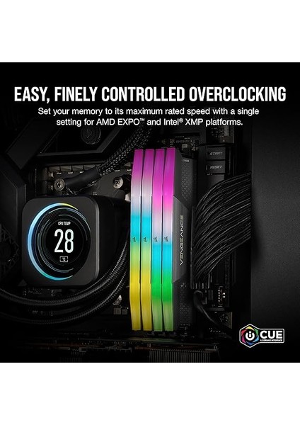 Vengeance Rgb 32GB (2X16GB) 6400MHZ Ddr5 C36 1,4V Ram (CMH32GX5M2B6400Z36) indirimleri