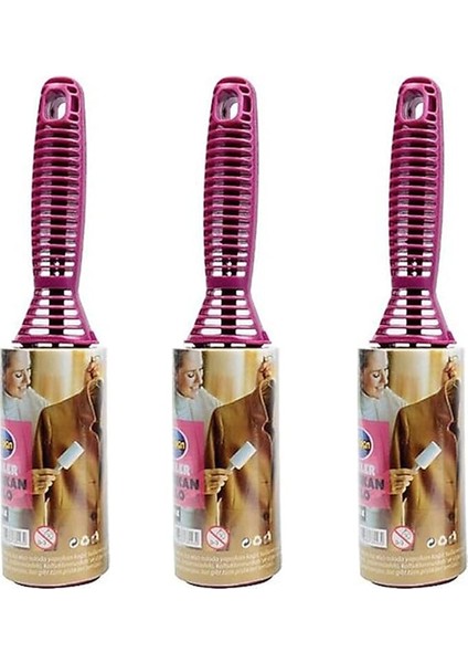 3 Adet Tüy Toplayıcı Yapışkanlı Rulo Kağıt Her Biri 60 Yaprak Kedi Köpek Tüyü Saç Kıl Toz Temizleme