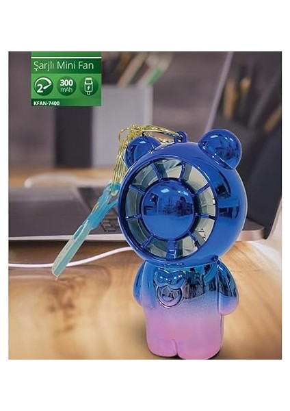 Fan Ki-Wi Taşınabilirayıcık Vantilatör Anahtarlıklı Sessiz Fan (Pembe) modelleri