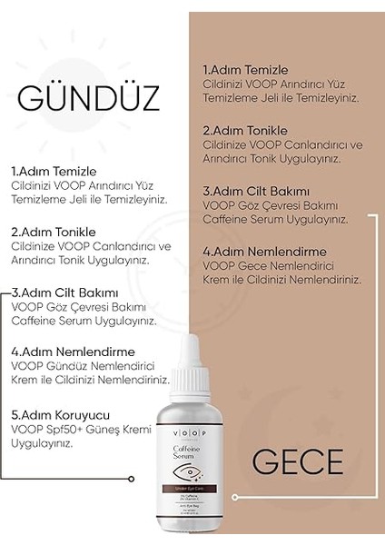 Göz Altı Morlukları Karşıtı 5% Caffeine + 2% Vitamin C 30 ml Serum fırsatları