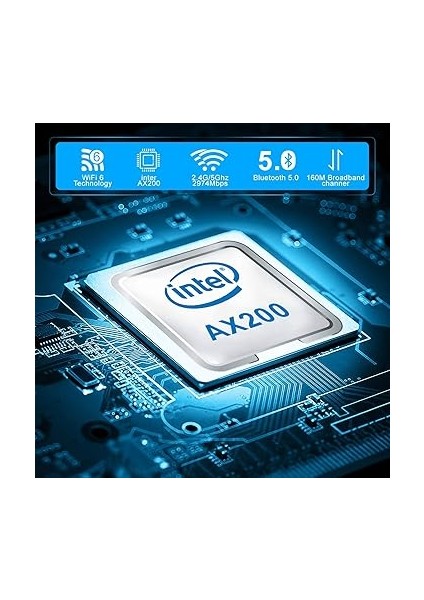 Wifi 6 AX200 Ngw Wifi Kartı Pc Çift Bant 5ghz 2400MBPS/ 2.4ghz 574MBPS Kablosuz Wifi Ağ Adaptörü, Bluetooth 5.0 Destekler | Mu-Mımo | Yalnızca Win 10 (32/64 Bit) Destekler modelleri