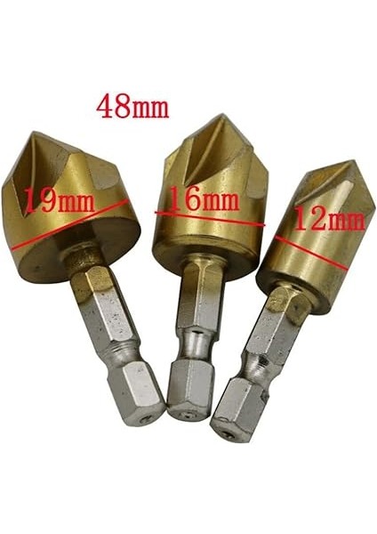 Yiv Açma Aleti 6 Adet Hss Matkap Ucu Seti 90° 6, 8, 9, 12, 16, 19 mm Havşa Uçları fiyatları