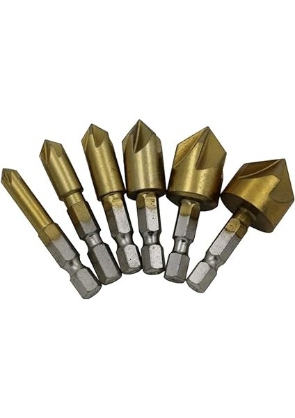 Yiv Açma Aleti 6 Adet Hss Matkap Ucu Seti 90° 6, 8, 9, 12, 16, 19 mm Havşa Uçları fırsatları