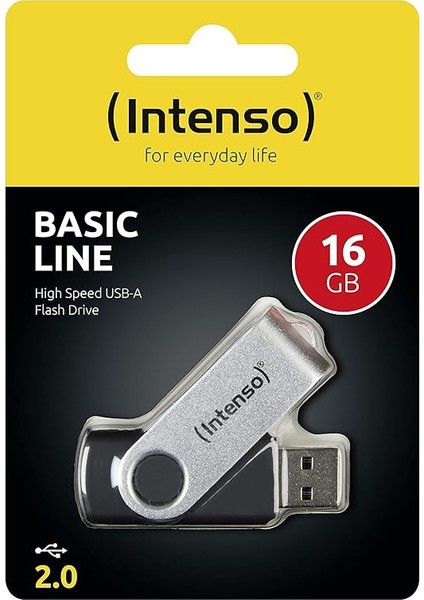 USB Stick Basic Line 16GB Siyah, Gümüş 4034303015368 fiyatları
