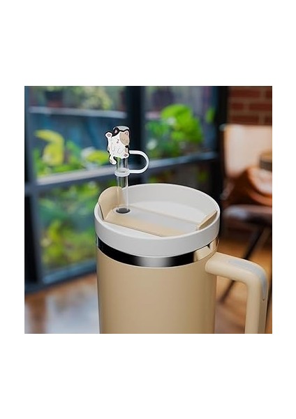 Kupası Için 6 Pcs Silikon S Stoper Seti Saman Kapakları 30 Oz / 40 Oz Tumbler Sızdırmaz Içecek Tıpaları Kupası Için Silikon Saman Stoper Kapakları Akuarları-Cat indirimleri