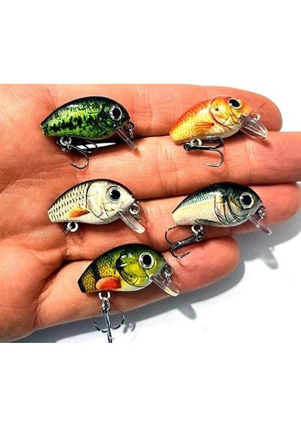 5 Adet Crankbait Lrf Balık Olta Yem Seti - Sesli Bilyalı - Kutulu - 2.7cm 1.5gr indirimleri