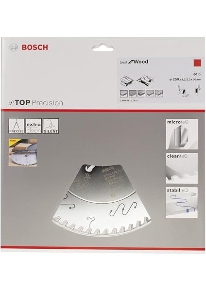 Professional Accessories Dairesel Testere Bıçağı Top Precision Wood, 250 x 30 x 3,2 Mm, 60, 2608642112 Için En Iyisi fiyatları