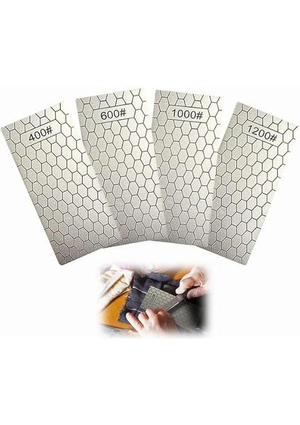Elmas Bileme Taşı, Petek Elmas, Kaymaz Pedli, Makas, Bıçak, Dış Mekan Mutfak Aletleri Için (400/600/1000/1200 Granülasyon)