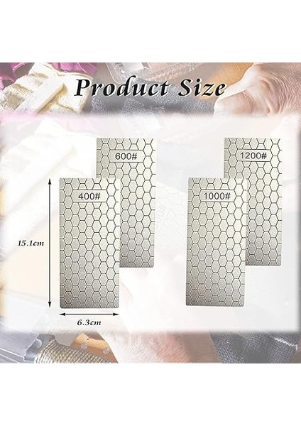 Elmas Bileme Taşı, Petek Elmas, Kaymaz Pedli, Makas, Bıçak, Dış Mekan Mutfak Aletleri Için (400/600/1000/1200 Granülasyon) fiyatları