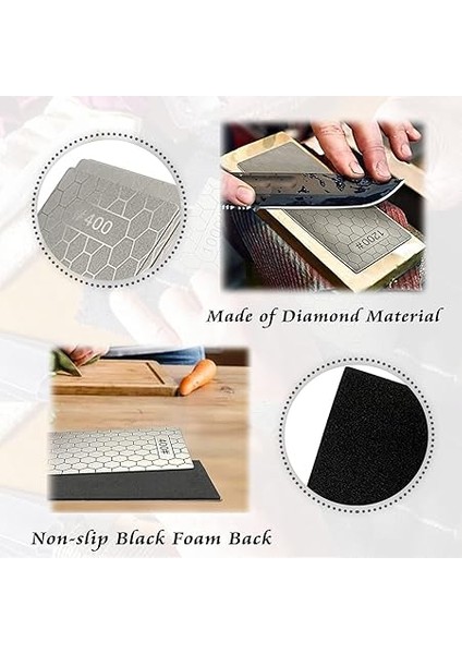 Elmas Bileme Taşı, Petek Elmas, Kaymaz Pedli, Makas, Bıçak, Dış Mekan Mutfak Aletleri Için (400/600/1000/1200 Granülasyon) modelleri