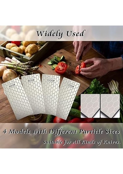 Elmas Bileme Taşı, Petek Elmas, Kaymaz Pedli, Makas, Bıçak, Dış Mekan Mutfak Aletleri Için (400/600/1000/1200 Granülasyon) indirimleri