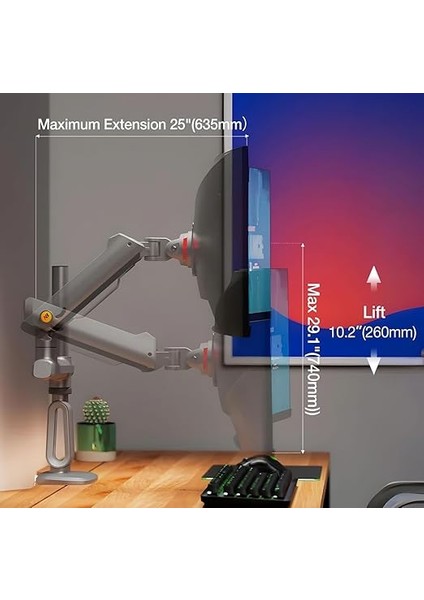 Bayou A7-Gaming, 2-18 kg Uyumlu, 27INCH-50INCH Aralığında Büyük Ekranlar Için Profesyonel Oyuncu Monitör Standı modelleri