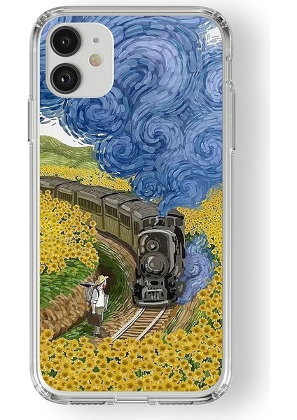 iPhone 11 ile Uyumlu Van Gogh Çizim Tasarım Baskılı Şeffaf Kılıf