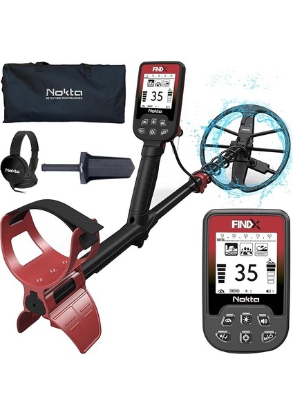 Fındx Metal Dedektörü Su Geçirmez, Altın Arama, Pinpoint Modu, USB Şarj Edilebilir Pil, Kulaklık, Taşıma Çantası
