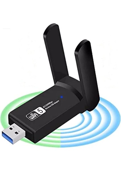 Dual Band USB 3.0 Adaptör Kablosuz Wifi Alıcı AC1200 MB