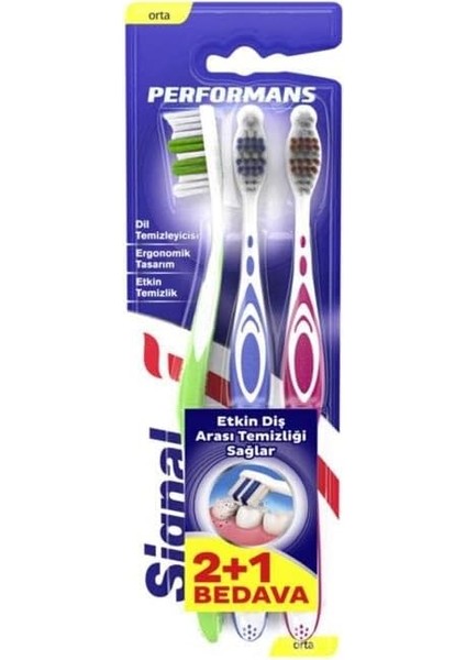 Performans Etkin Diş Temizliği 2+1 Orta Diş Fırçası