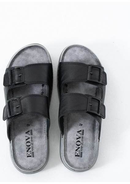 Erkek Deri(Suni) Ortopedik Çift Monta Taban Ayarlı Dikişli Şık Ev Dışarı Terliği indirimleri