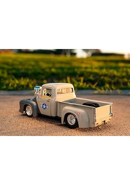 253255057, Street Fighter Guile Figür &AMP;1956 Ford Pickup, 1:24, Serbest Tekerlekli, Açılabilir Parçalı, Die-Cast (Metal) fiyatları