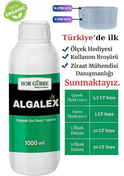 Deniz Yosunu Içeren Organik Sıvı GÜBRE-ALGALEX-1000ML(FABRIKADAN Halka Üretim Zinciri) fiyatları