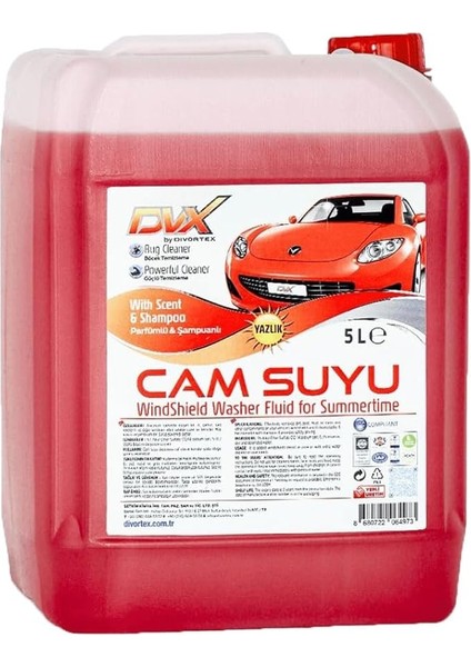 Şampuanlı Yazlık Cam Suyu 5 Lt