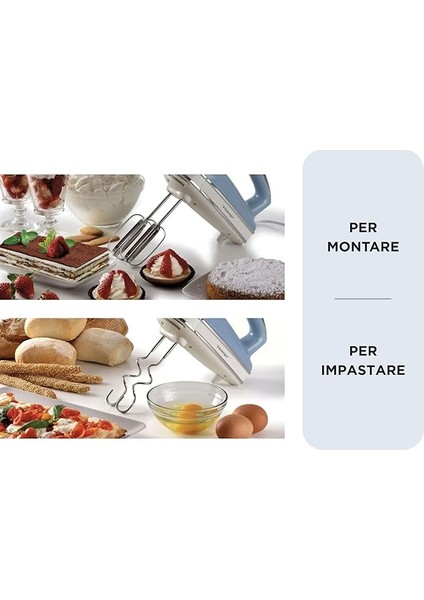 Vintage El Mikseri Mavi 1548/05-450 Watt, 5 Hız, Çırpma ve Yoğurma Başlıkları, Turbo Fonksiyonu modelleri