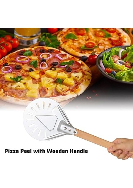 7 Inç Pizza Kürek Kabuğu, Yapışmaz Pizza Veya Pasta Sunucu, Pizza Tornalama Kabuğu, Sökülebilir Ahşap Saplı Pizzaları Profesyonel Gibi Pişirin modelleri