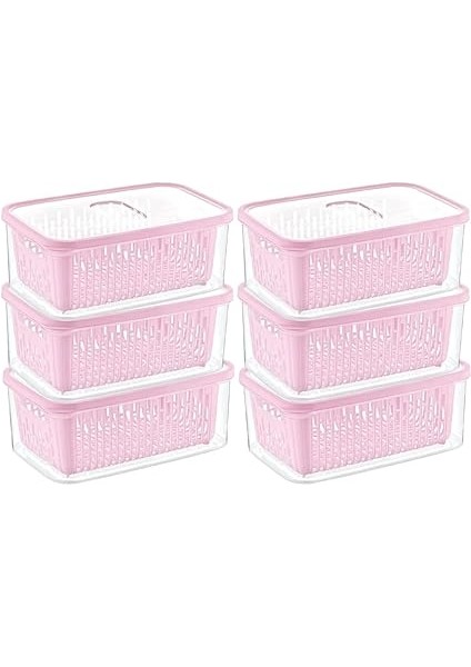 6'lı Süzgeçli Fresh Saklama Kabı Seti 1.6 Lt Plastik Saklama Set 6 Adet fiyatları
