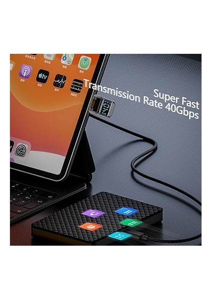 U Şekil Type C To Type C 140W 40GBPS Çevirici Otg Dijital Göstergeli Otguc fiyatları