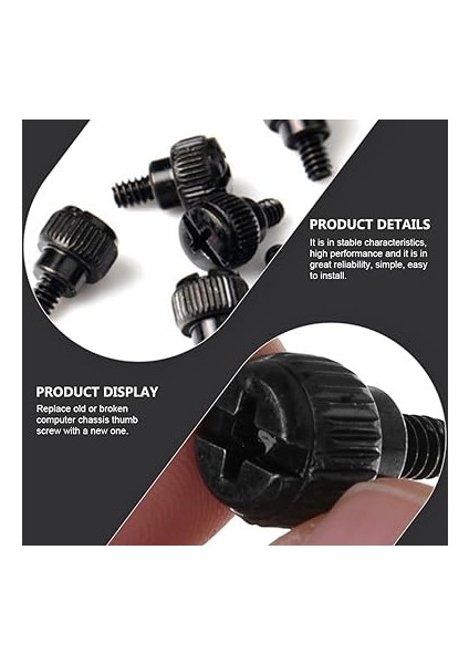 100 Adet Bilgisayar Kasası Vidaları Pc Kasa Bilgisayar Kılıfı Bilgisayar Vidası Pc Case Bilgisayar Parçası Tırtıllı Kelebek Vida Tırtıklı Şasi Aksesuarlar Sarmal Oksidasyon Siyahı fırsatları