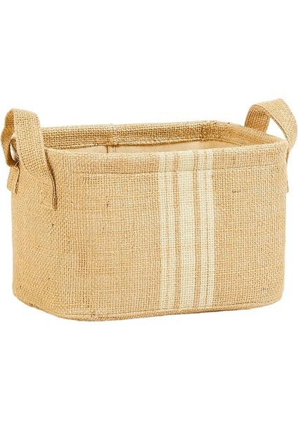 Home Textile Çizgili Jüt Sepet 24 x 17 x 14 cm