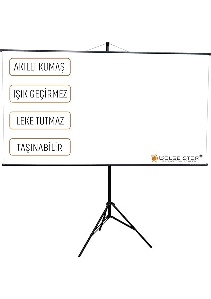 Stor EN150CM BOY95CM Projeksiyon Perdesi Tripodlu-Ayaklı Taşınabilir Yeni Akıllı Kumaş Işık Geçirmez fiyatları