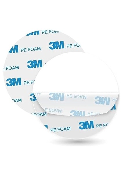 Magnet 100 Adet 3m Yuvarlak Kesimli Köpüklü Çok Güçlü Çift Traflı Bant 30MM Çap