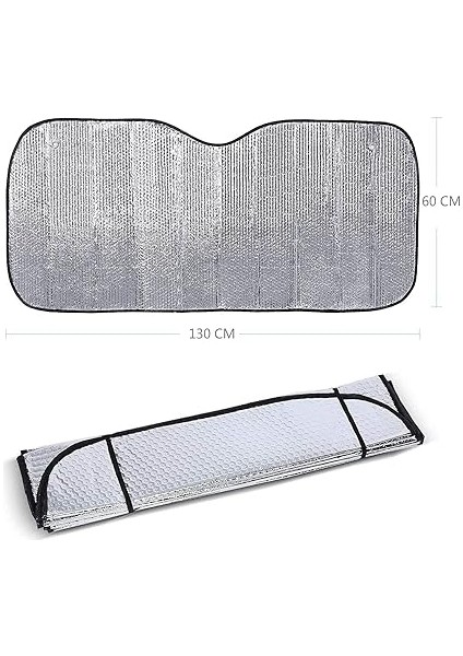 Ön Taraf Için Katlanabilir Güneş Koruması, Ön Cam Için Güneş Koruması, Evrensel, 2 Vantuz, 2 Kayış (130 x 60) fırsatları