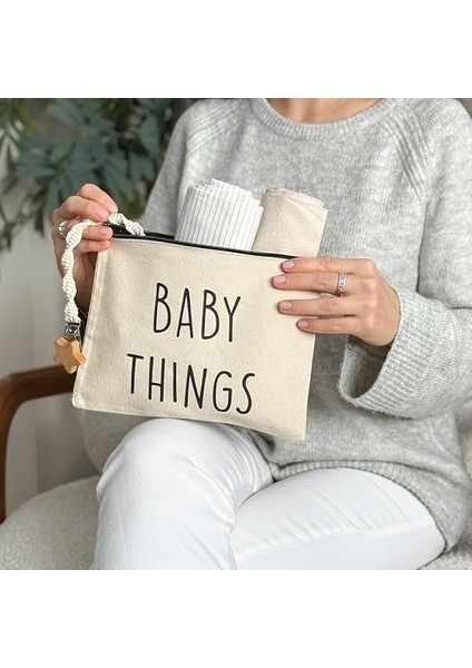 Anne Bebek Kanvas Çanta Seti - Clutch Seyahat Bakım ve Makyaj Çantası - 2'li Mommy Baby Set indirimleri