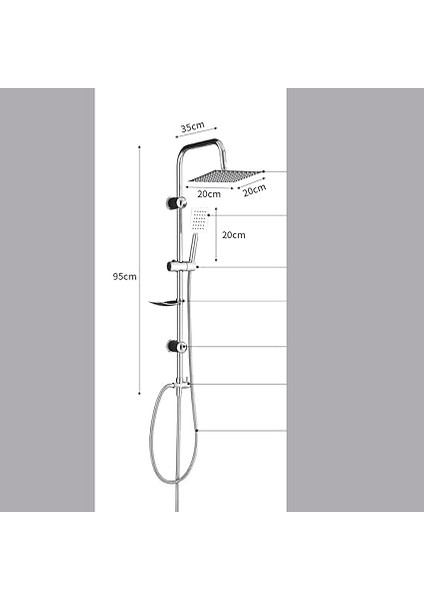 Paslanmaz Çelik Tepe Duş Seti, Yağmurlama Başlıklı, Altın/siyah/krom Renk Seçenekli (Krom 304 Titan) indirimleri