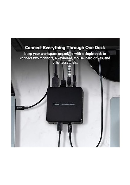 Usb-C Çift Ekran Bağlantı Istasyonu (85W Güç Dağıtımı, Hdmı, Usb-A 3.1 Gen 1, Usb-C, USB C Dizüstü Bilgisayar Için Ses Girişi/çıkışı) fiyatları