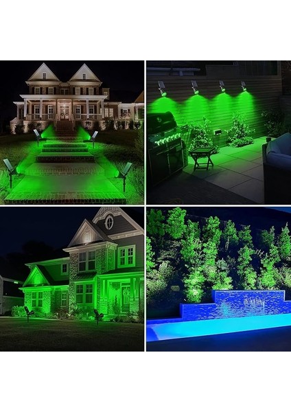 Yeşil 18 LED Spot Güneş Enerjili Bahçe Aydınlatma Lambası, Fotoselli, Spike Aplik, 18W Su Geçirmez Dış Mekan Solar Lamba, Ağaç, Veranda, Garaj, Havuz, Duvar ve Zemin Montajına Uygundur 42 cm indirimleri