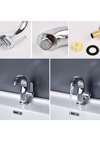 1 Adet Musluk, Soğuk Su, Enerji Tasarruflu Fıskiyeli Tekli Soğuk Su Musluğu, Mutfak, Barlar, Banyo/tuvaletler Için, Lavabo Armatürü, Mutfak Lavabosu Aksesuarı (Gümüş) modelleri