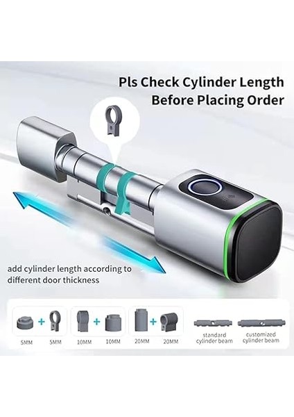 Tuya Bt Parmak Izi Kilidi Akıllı Kapı Kilidi Silindir Elektronik Kilit Çekirdeği Anahtarsız Giriş Kapı Kilidi Desteği Parmak Izi/app/ıc Kartı/mekanik Anahtar Kilidi Açma Ev Ofis Otel Apartman fiyatları