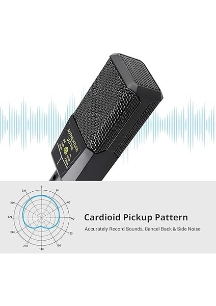 Büyük Diyaframlı Kardioid Kondenser Mikrofon Oyun Podcast Kaydı Için Şok Montaj Kablolu Tek Yönlü Mikrofon modelleri