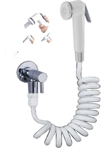 Spiral Taharet Matik ve Duş Seti (1.5 Metre Beyaz)