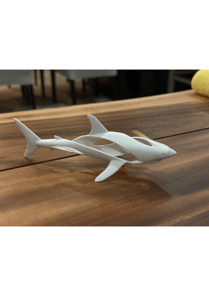 Beyaz Köpek Balığı Dekoratif Obje 13CM Beyaz Renk