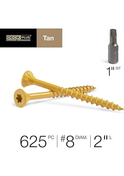 Plus Wood Screws, Self-Drilling, Tan Ceramic, 2-In. x #8, 5-Lbs. -48414 fırsatları
