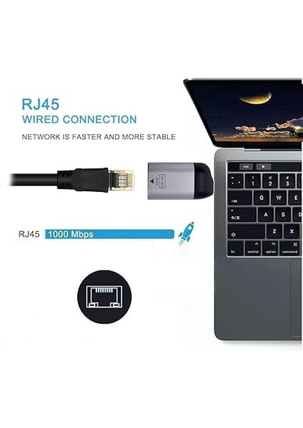 3.1 Type - C To Ethernet RJ45 Adaptör Çevirici 1/1000 1 Gigabit Tip C Ethernet Ağ Lan Adaptörü Macbook ve Type C Çıkışlı Notebook Dizüstü Bilgisiyar Uyumlu S-1725 fırsatları