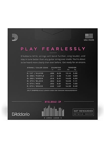 NYXL0942-3P Elektro Gitar Tel Seti, 3 Lü Super Light fiyatları