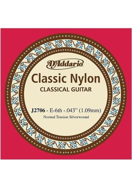 J2706 Klasik Gitar Tek Teli, Classic Nylon, Normal Tension