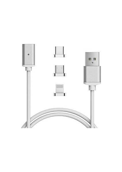 1049 1 Metre Lightning Micro USB Type C Mıknatıslı Tüm Telefonlar Uyumlu Şarj Kablosu (Kablo Bozulmasından Sıkıldınız Mı Manyetik Şarj Tak Çıkar Olmadığı Için Kablo Ömrü Uzun Olacak) fiyatları