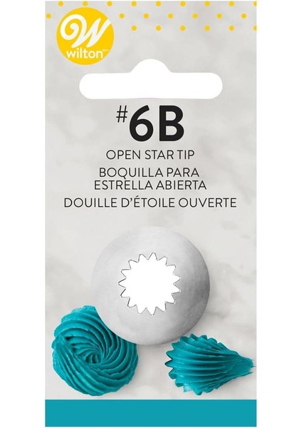 Krema Başlığı #6b Açık Yıldız Başlık, Paslanmaz Çelik Sıkma Torbası Başlığı, Tekrar Kullanılabilir Krema Başlığı, Pasta, Kek, Cupcake Dekorasyonu Için, Bulaşık Makinesinde Yıkanabilir, Pasta